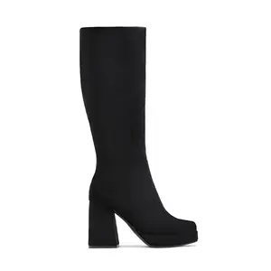 Hudson Platform Block Heel Boots - Black Suede Hudson Platform Block Heel Boots - Black Suede