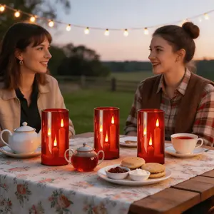 Acrylic Transparent Flameless LED Candle Light, Battery Powered, 3 Sizes, Remote Control, Timer, Adjustable Brightness, Decorative
