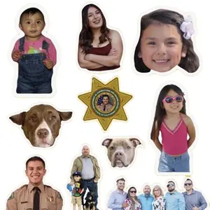 Custom Stickers Logo - Full Sized High Quality matte Sheets 40 ct. Personalized Stickers Favors Face