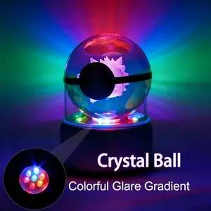 Mion 7-Color Crystal Ball LED Night Light 1.18 Inch 3D Glowing Lamp Battery-Powered Ambiance Enhancer Perfect Christmas Gift for Room Decor Anime Fans