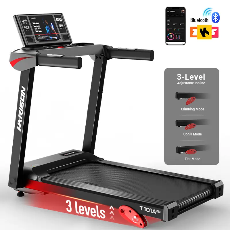 HARISON Heavy Duty Treadmill for Home Gym, 3.0HP Quiet Incline Running Machine with 300 LBS Capacity & Extra Wide Belt Portable Walking Pad Home Gym New Woodway Equipment Treadmills Treadmills Home Quiet and Suitable for Home and Office（TKHR-T101A)