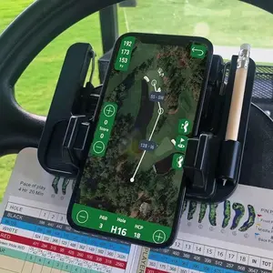 Golf Cart Steering Wheel Phone Mount Flip-Up Cell Phone Holder for Club Car with Secure Grip and Easy Access