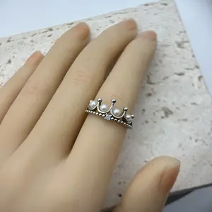 Akoya pearl set with sterling silver crown ring/S925/Freshwater Pearl Ring/Vintage Pearl Ring/Custom Pearl Ring/Pearl Ring for Women/Pearl Birthstone Ring/Pearl Ring for Gifts
