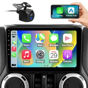 Car Radio Stereo for Jeep Wrangler JK 2007-2016 with Wireless CarPlay Android Auto, 10 Inch Android13 Touch Screen GPS Navigation Backup Camera 2+64GB