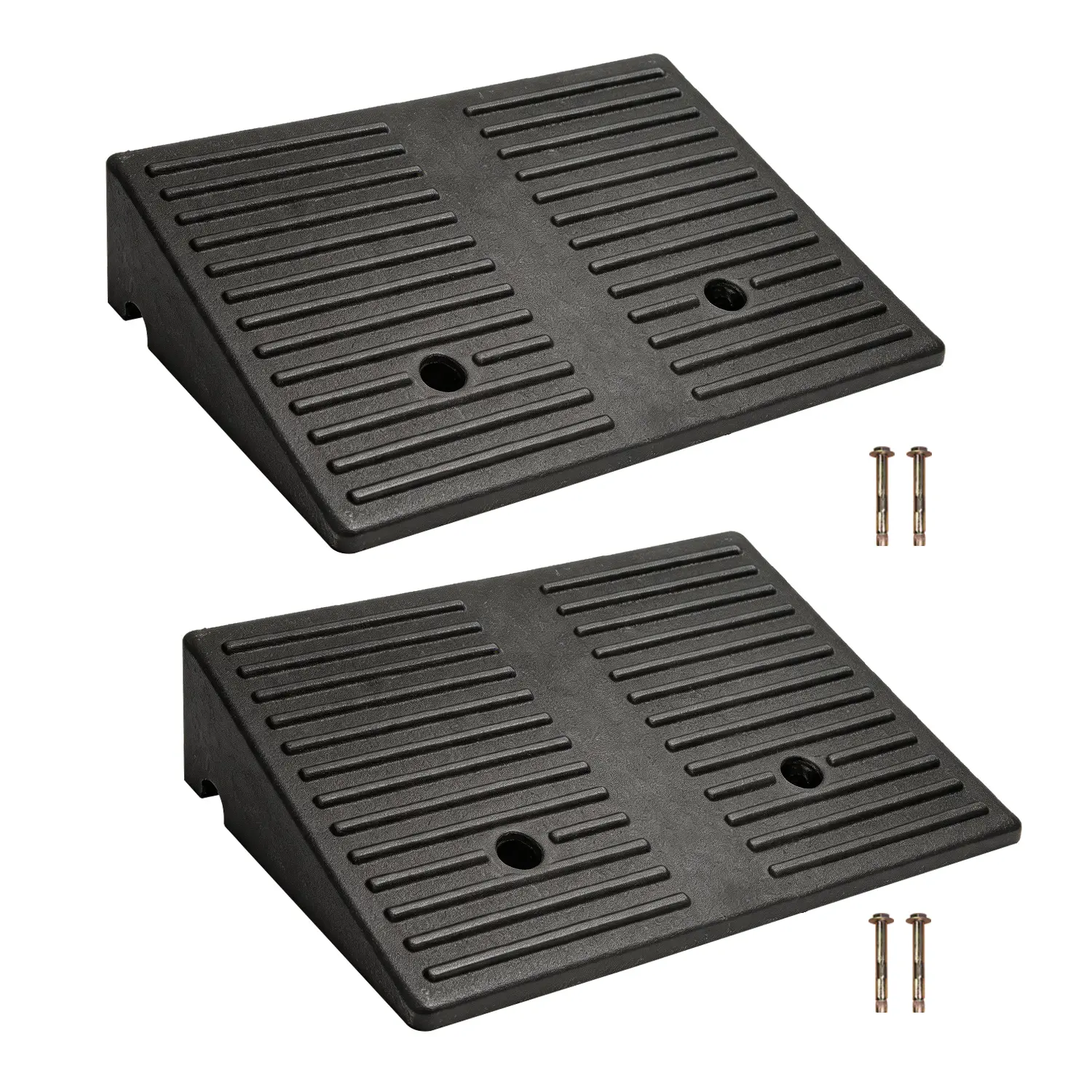 Rubber Driveway Curb Ramp (2-Pack, 7000lb Capacity) - 2.8-7.5 Inch Curb Ramps for Cars,Truck/Auto/Vehicle Ramps for Lowered Vehicles