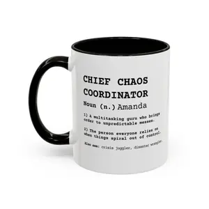 Chief Chaos Coordinator, Coworker Gift, Funny Coffee Mug, Work Colleague Gift, Personalized Cup, Gift for Boss, Chaos Coordinator Mug