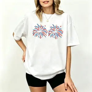 Funny Couples Fourth of July Shirts, Adult Humor Matching Tees, Independence Day Fireworks Tees, Men's Graphic T-Shirt, Women's Casual Tee, USA Flag Print Shirt, Patriotic Summer Gift,New Arrival