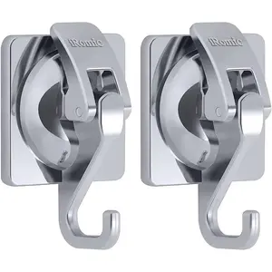 Suction Cup for Shower,,, Door, Mirror, Tile – Loofah,, Coat, Bath Robe Hook Holder,(2-PCS),Silver Chrome