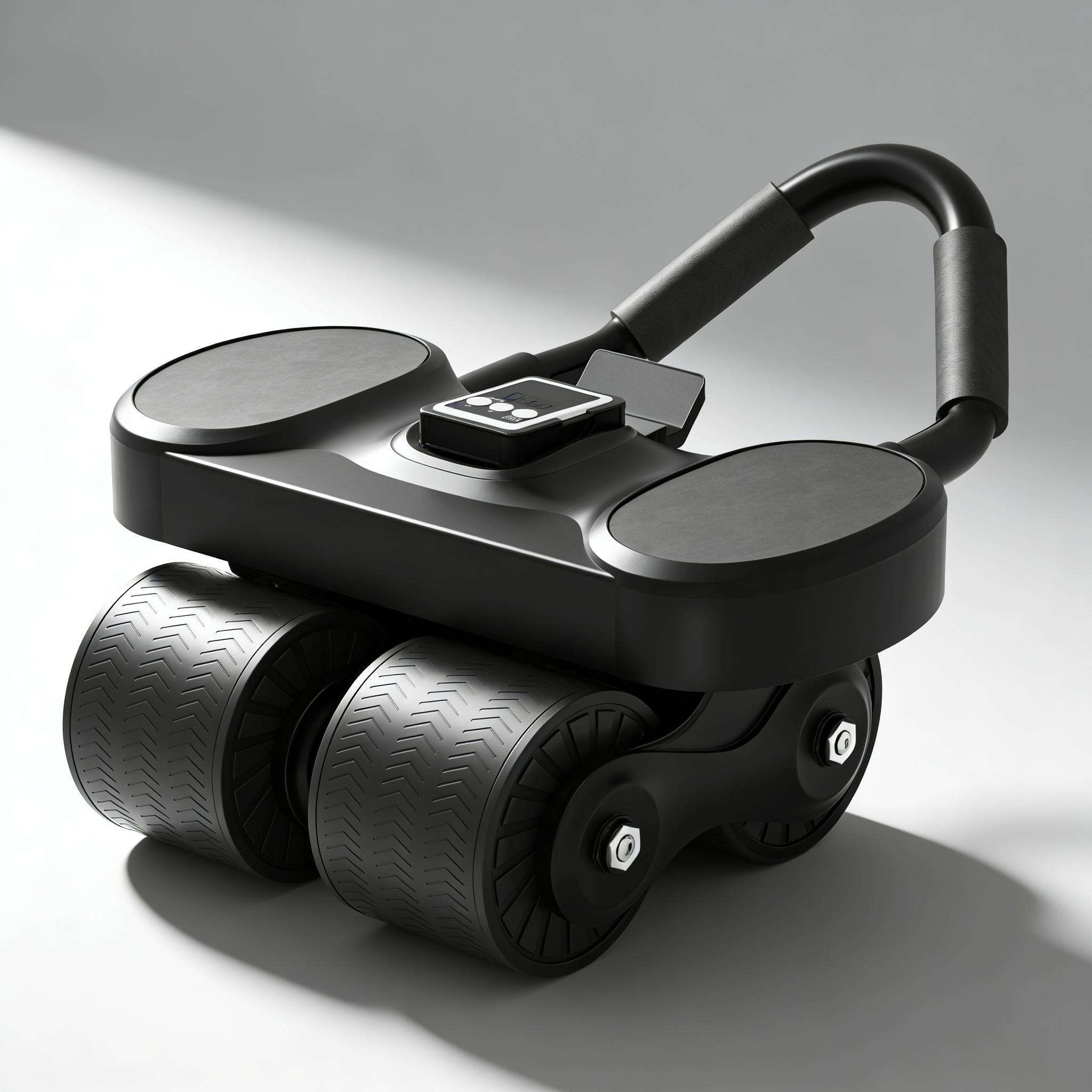 Beginner-Friendly Ab Roller Wheel | Automatic Rebound with Timer, Elbow Support & Knee Mat | Unisex Core Training Equipment