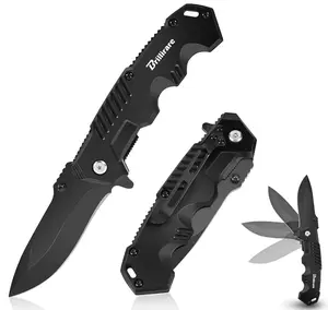 Pocket Knife, Folding Tactical Knives Blade 2.6in, Foldable Survival Small Knife with Clip, Button Lock & Glass Breaker, Everyday Carry EDC Knives for Hunting Camping Hiking