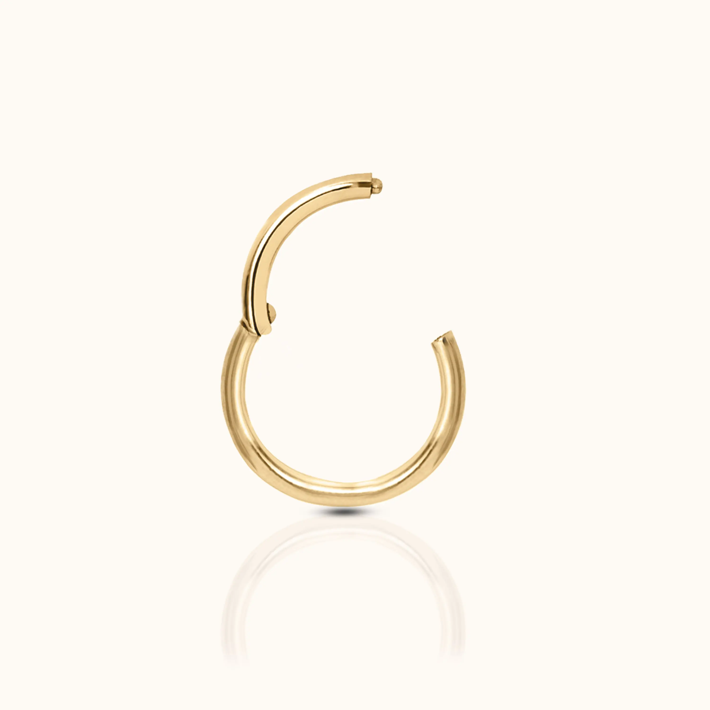 Classic Clicker 6mm Titanium PVD Plating Hinged Hoop Earring