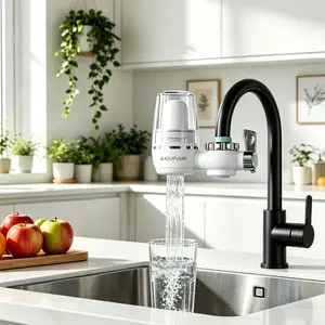 AQIPUVIR Kitchen Sink Faucet-Mounted Water Filtration System, Filters Up To 320 Gallons Of Tap Water, Household Faucet Filter, Tap Water Purifier, Drinking Water Dispenser, Water Filter