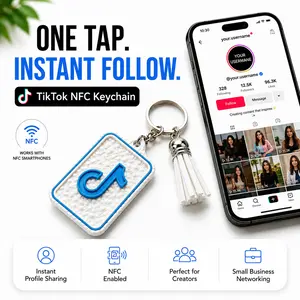 TikTok NFC Keychain | One Tap Follow | Smart Social Media Tag | Creator Networking Keychain