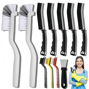 LMMAKE 11Pcs Crevice Cleaning Brush Set with Hard Bristles for Kitchen Bathroom Grout Sink Cup Teapot Bottle Blender Ergonomic Design High-Quality Materials Household Cleaning Kit - Window