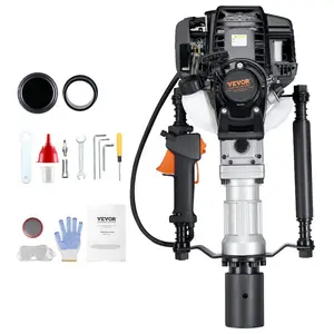 VEVOR Gas Powered T Post Driver, 37.7cc 4-Stroke Engine Efficient Post Pounder with 3 Piling Sleeves, Vibration-Reducing Handle, Heavy Duty Fence Pile Driver for Farm, Orchard, Road Work, LandscapingVEVOR Super Brand Day