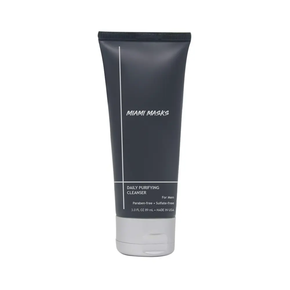 Miami Masks Nourishing Foaming Facial Cleanser - Soy Protein, Peptides, Amino Acid-Infused, Paraben-Free, Daily Purifying Formula for Men, 3oz Skincare Product That Purifies Skin, 89Ml, Cocamidopropyl Betaine, Daily Purifying Cleanser