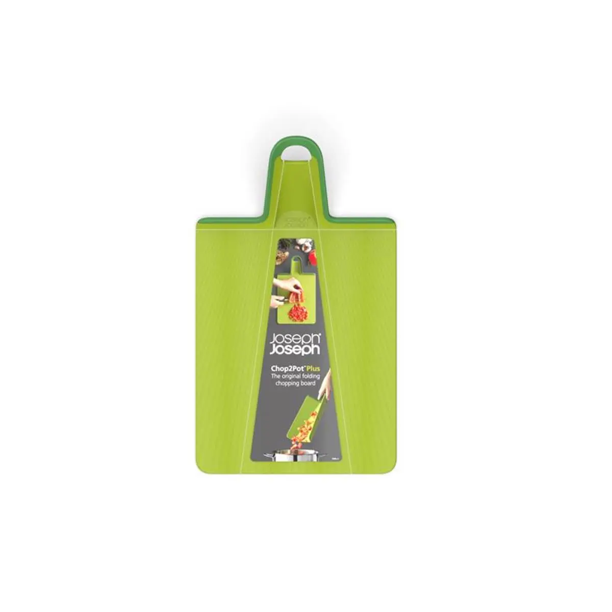 Joseph Joseph 6064335 8.3 x 14.8 in. Green Chop2Pot Polypropylene Folding Cutting Board