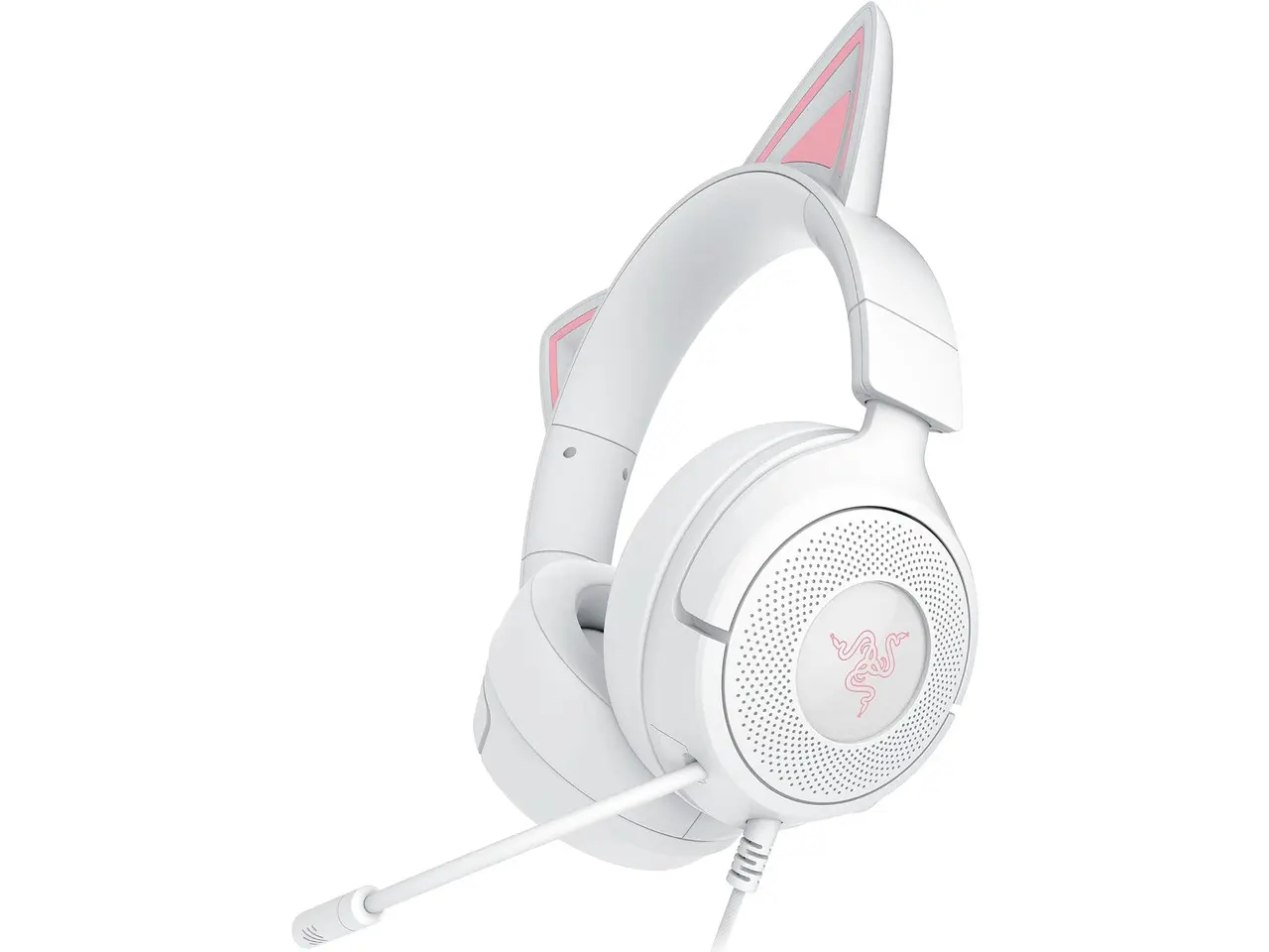 Razer Kraken Kitty V3 X Wired Gaming Headset, Kitty Ears, White