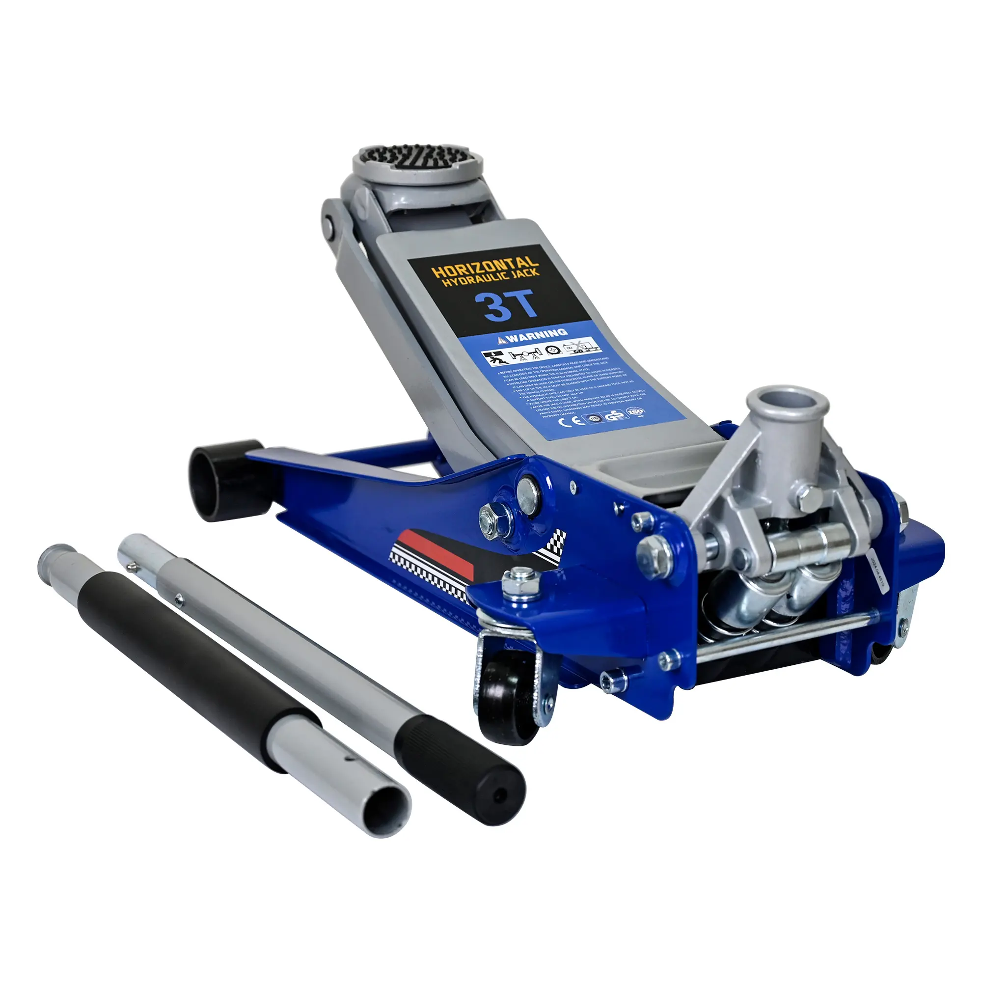 3 Ton (6600 LBS) Low-Profile Steel Hydraulic Floor Jack, Dual-Piston Quick-Lift Pump, Portable Emergency Vehicle Repair Jack for Cars & Trucks