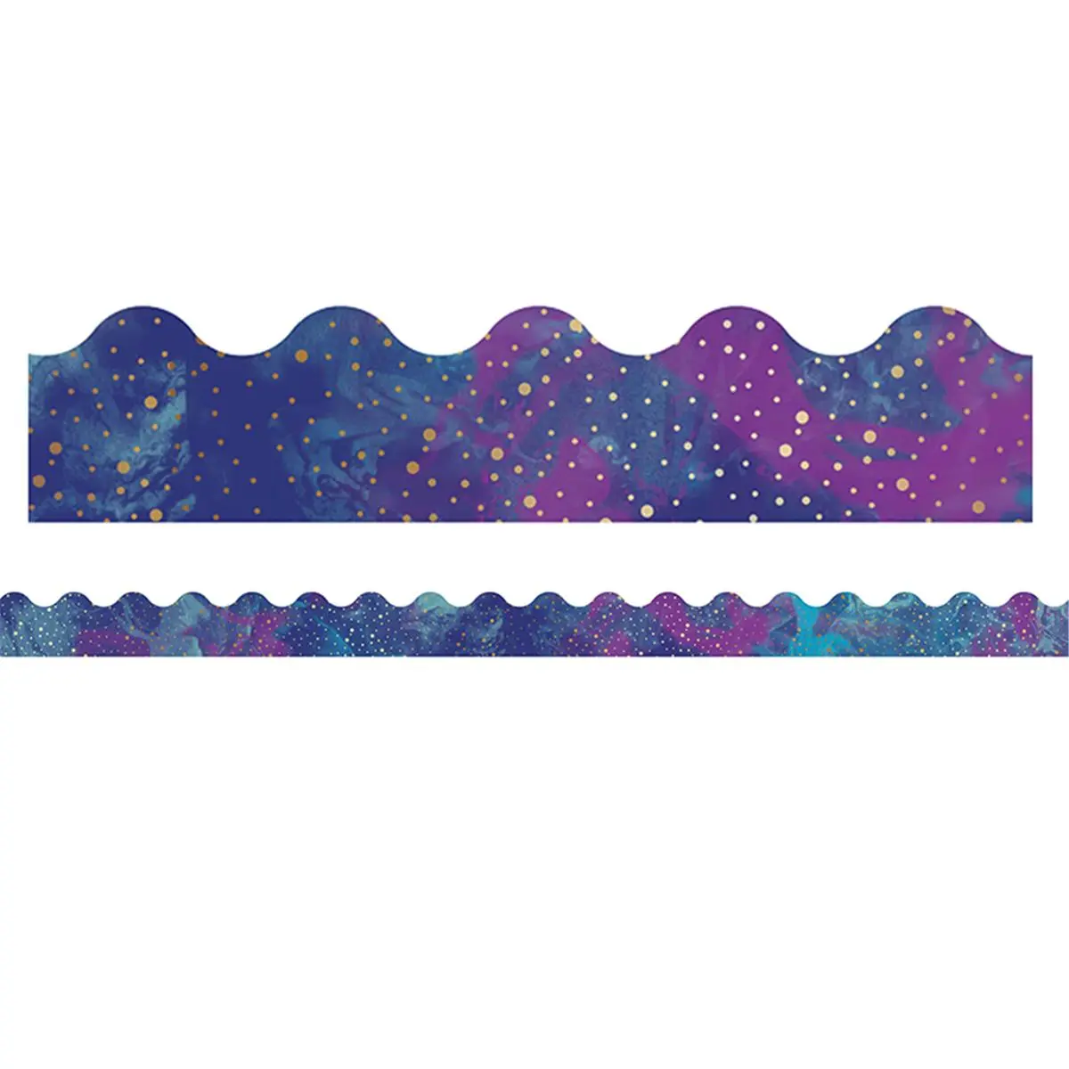 Carson Dellosa Space Galaxy Scallop Edge Bulletin Board Borders - 6-Pack Reusable Border Strips, 1.602 lbs Office & Classroom Supplies, Room Decor for Brightening the Room