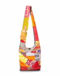 Kathmandu Collection Kantha Patchwork Hobo Bag