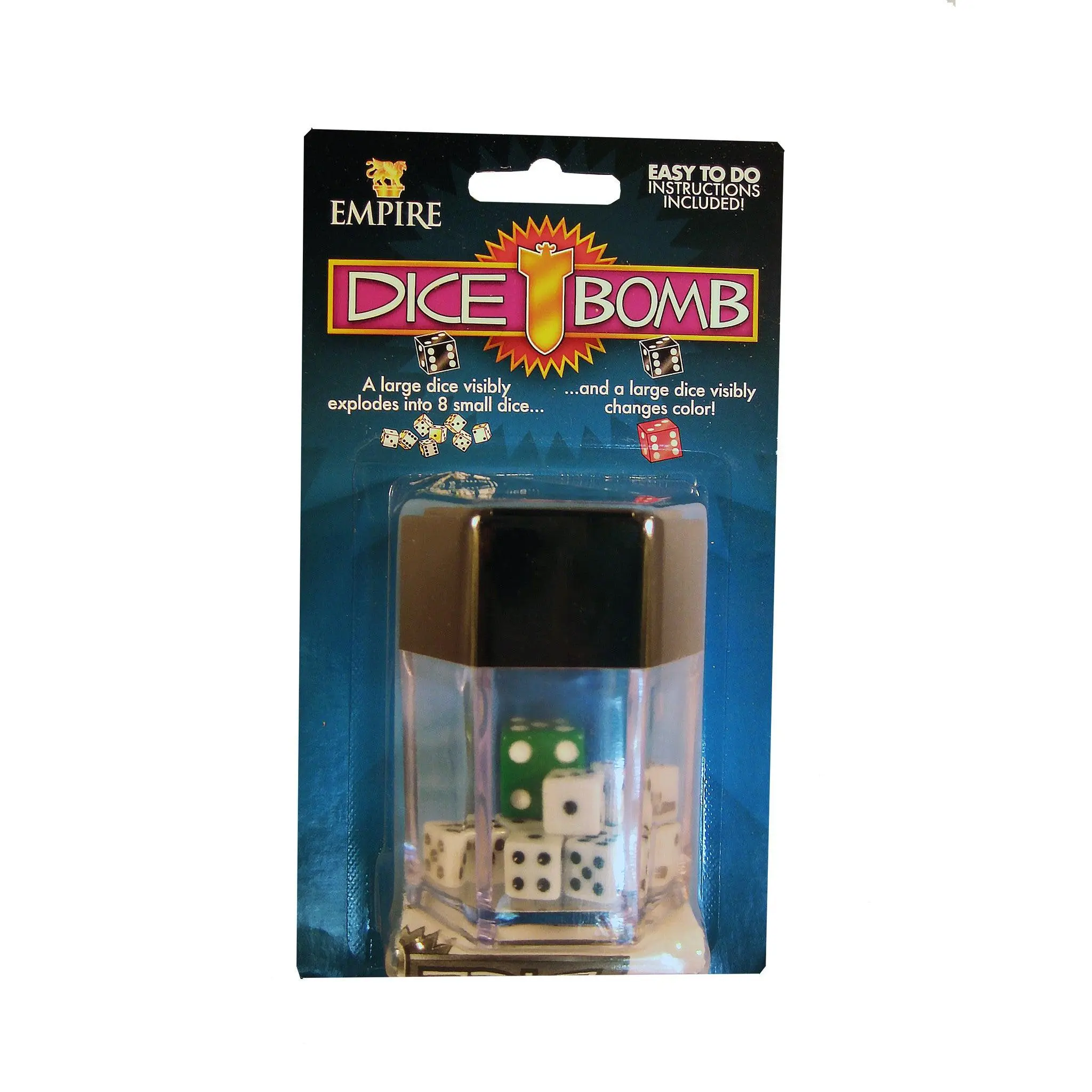 Empire Dice Bomb - A Large Die Explodes into 8 Smaller Dice with Color Change - Easy to Perform Magic Trick with Instructions Included