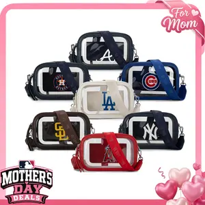 MLB Crossbody Bag,clear bag,Lightweight Crossbody bag for Game Day Essentials & Casual Fan Gear,Easy to clean,suitable for sports events, school, travelling and daily use,109