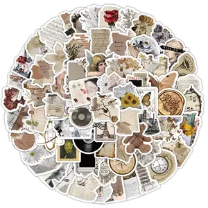 100PCS Vintage Artistic Retro Art Graffiti Stickers for Helmet Bicycle Hand Account Pencil Case Decals Stickers Kit