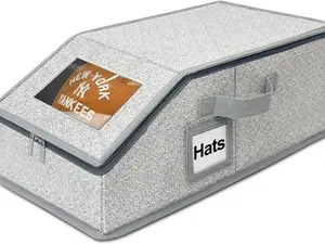 Stackable Baseball Cap Storage Box with Snap-On Design & Fitted Hat Rack Space-Saving Hat Rack for Wardrobes Holds Up to 24 Hats Non-Woven Fabric & Thick Cardboard Ideal for Household Storage organizer blade stand mini
