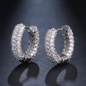 Full circle zircon round earrings fashion earrings for men and women valentine birthday Cubic Zirconia Stones Hoop Jewelry