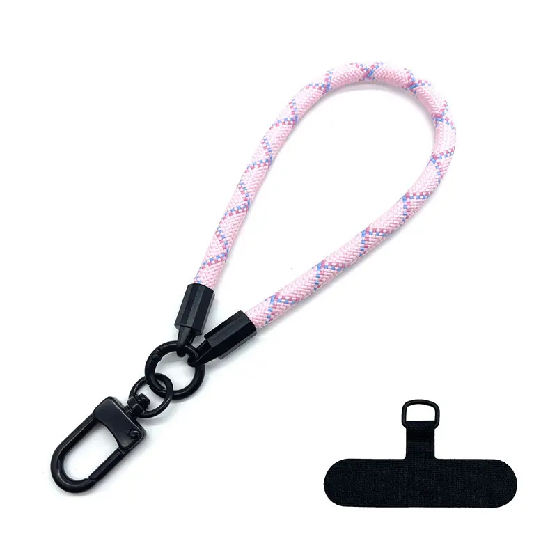 EBOW Boho Macrame Cellphone Wrist Strap Lanyard - Durable Mobile Tech Accessory for Devices, with Tether Tab, Adjustable Metal Keychain Wristlet Charm, Anti-Loss Grip, Clip, Lightning Compatibility, Protection (Mother's Day Gift)