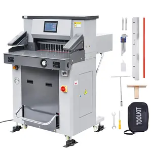 fathersdaygift VEVOR Electric Hydraulic Paper Cutter, 2500W Heavy Duty Paper Cutter Machine 20.2 in/515 mm Cutting Width, 3.1 in/80 mm Cutting Thickness, Electric Guillotine Trimmer with Casters Infrared Function