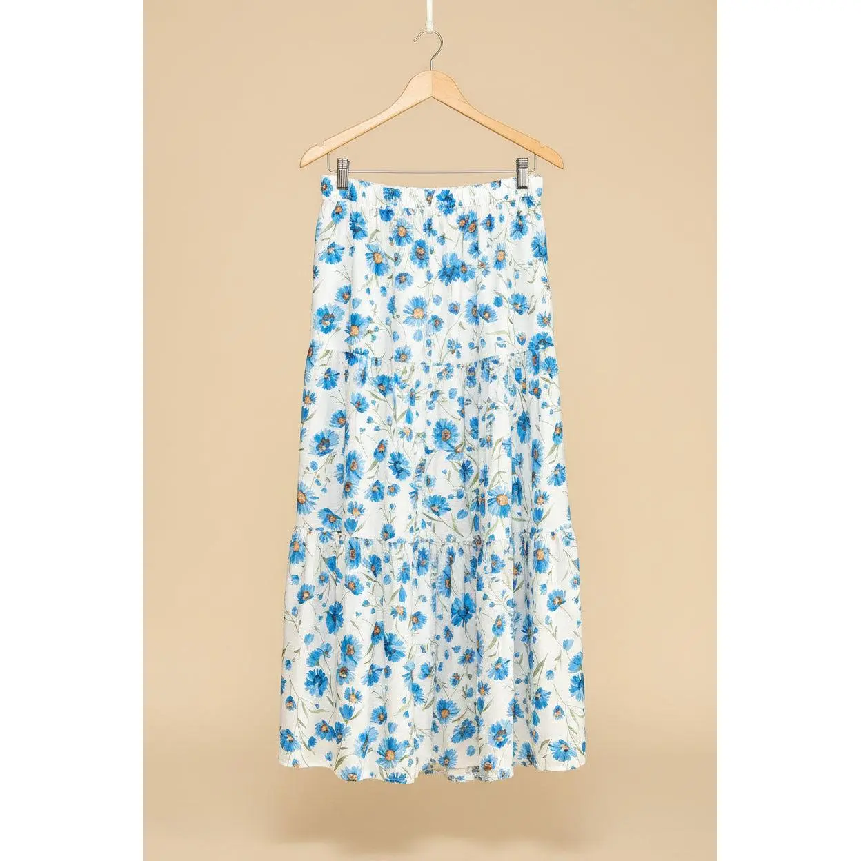 Women's Bethany Blossom Casual Chic Bohemian Nylon Skirt, Blue Women's Bottoms