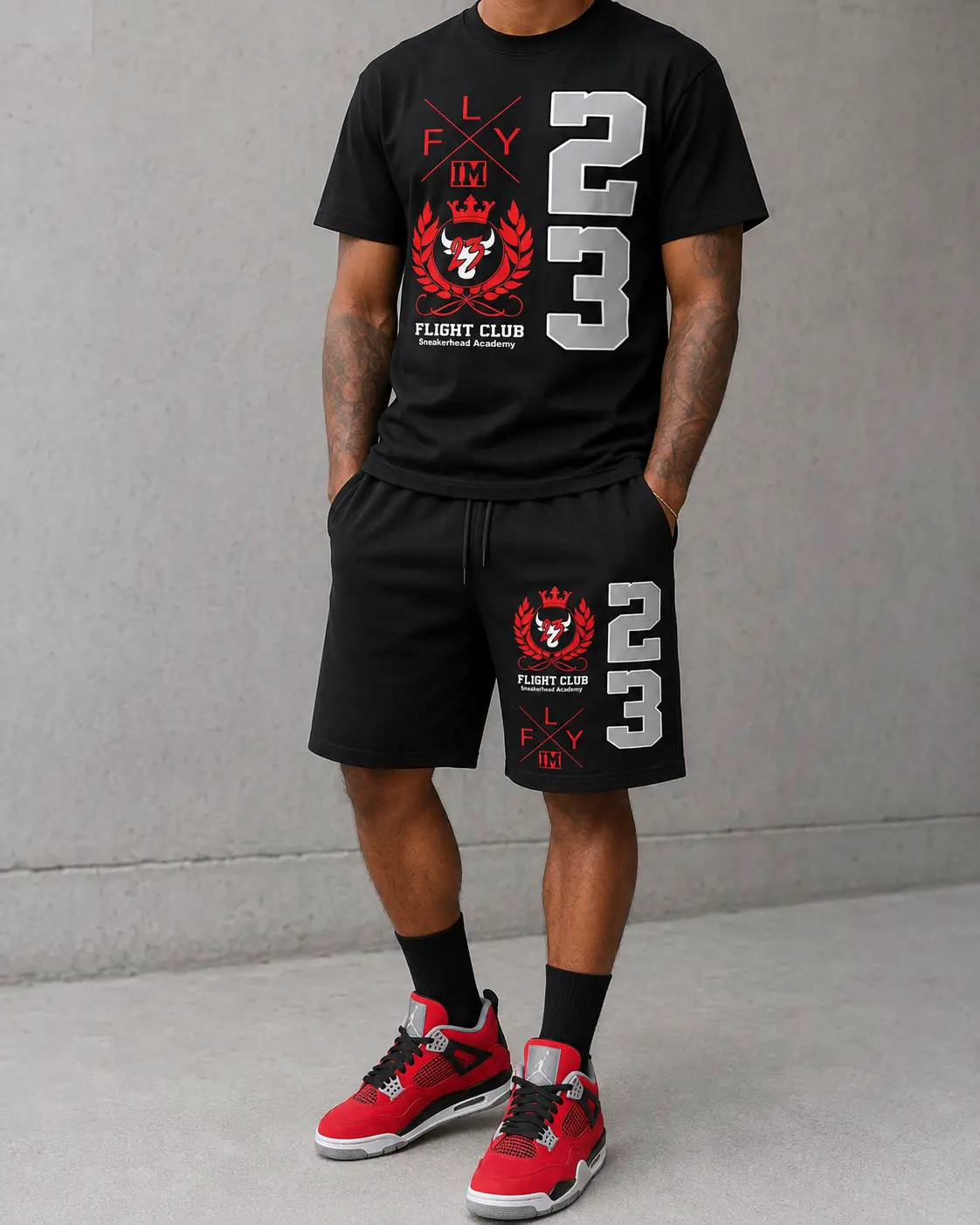Flight Club 23 – Jd 4 Retro “Toro Bravo” Matching Short Set