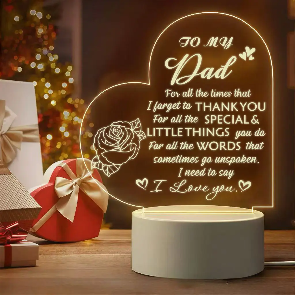 LED Night Light for Dad - Festive & Home Decor Gift for Daughters, Sons (Christmas, Birthday, New Dad Occasions), Dad Gifts, Father's Day Gifts From Daughter