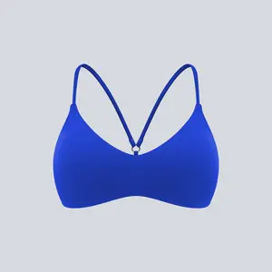 MFVIM women’s thin-strap sports bra, solid color backless design that showcases a beautiful back, stylish and comfortable