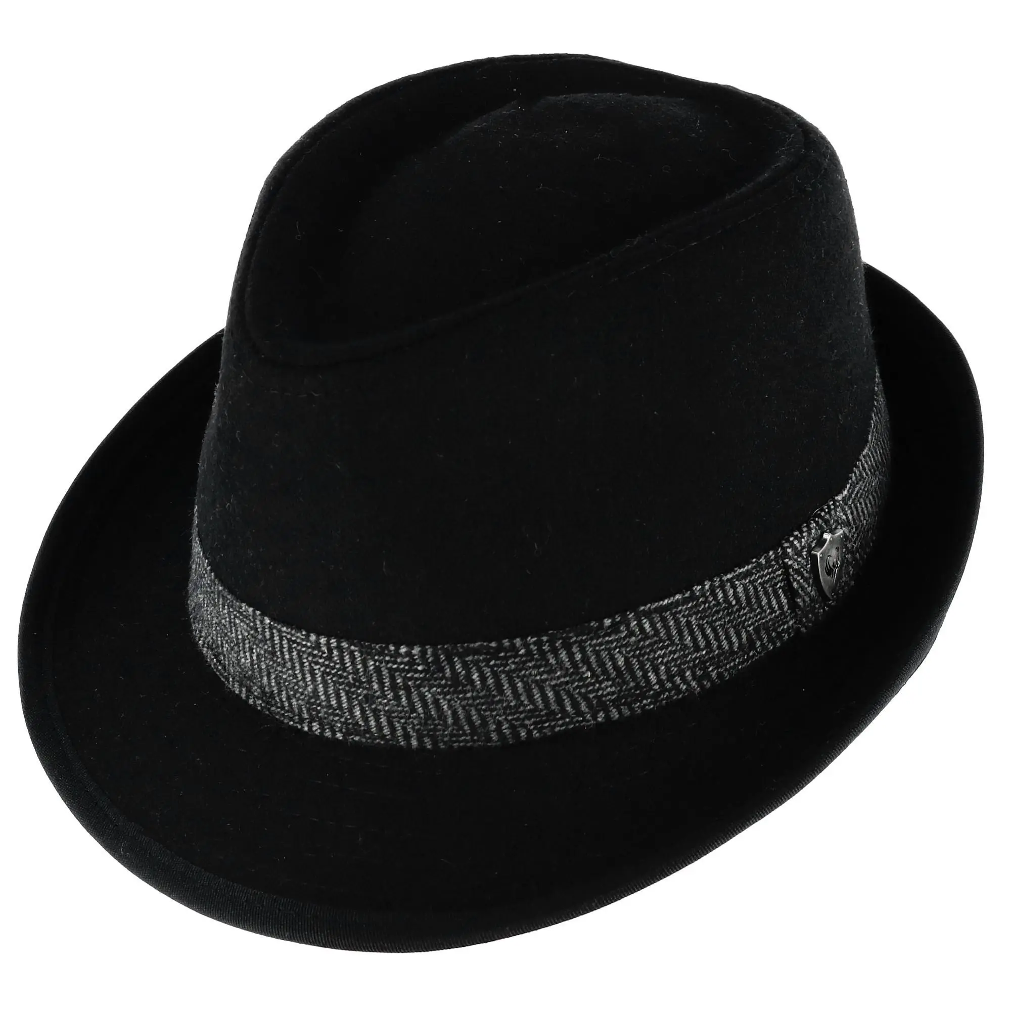 ASCENTIX Men's Vintage Wool Blend Fedora, All-Season Dress Hat with Herringbone Band for Ceremony, Formal Hat, Fedora Enthusiasts, Style Hat