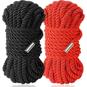2pcs Functional Long Satin Braided Rope, 16 Feet 8mm, Long Rope Wear-resistant Soft Rope Laundry 2pcs Functional Long Satin Braided Rope, 16 Feet 8mm, Long Rope Wear-resistant Soft Rope Laundry