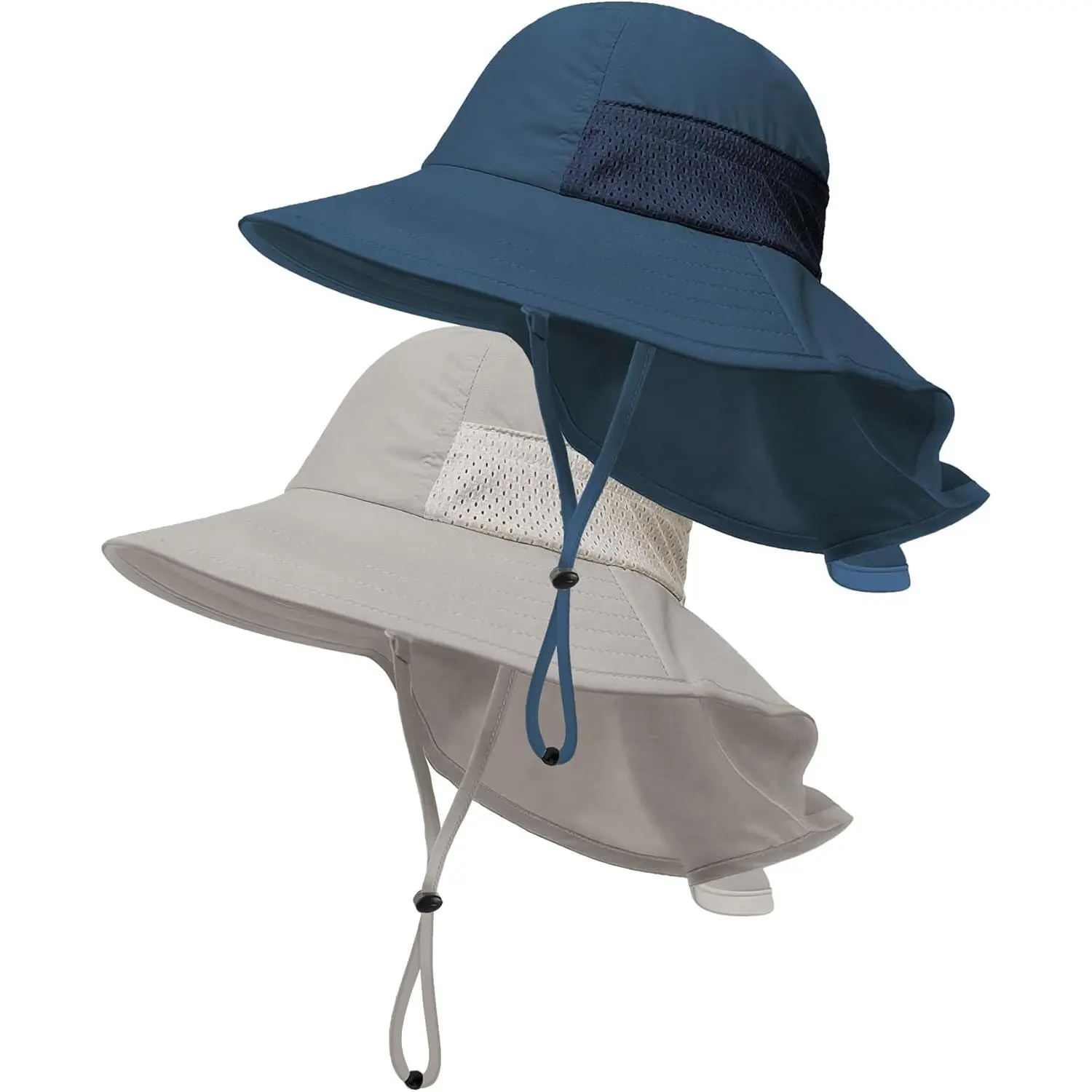 h-34 Baby Sun Hat with Neck Flap UPF 50+ Sun Protection Kids Summer Hat Outdoor Toddler Beach Hat 0-6 Years Boys Girls