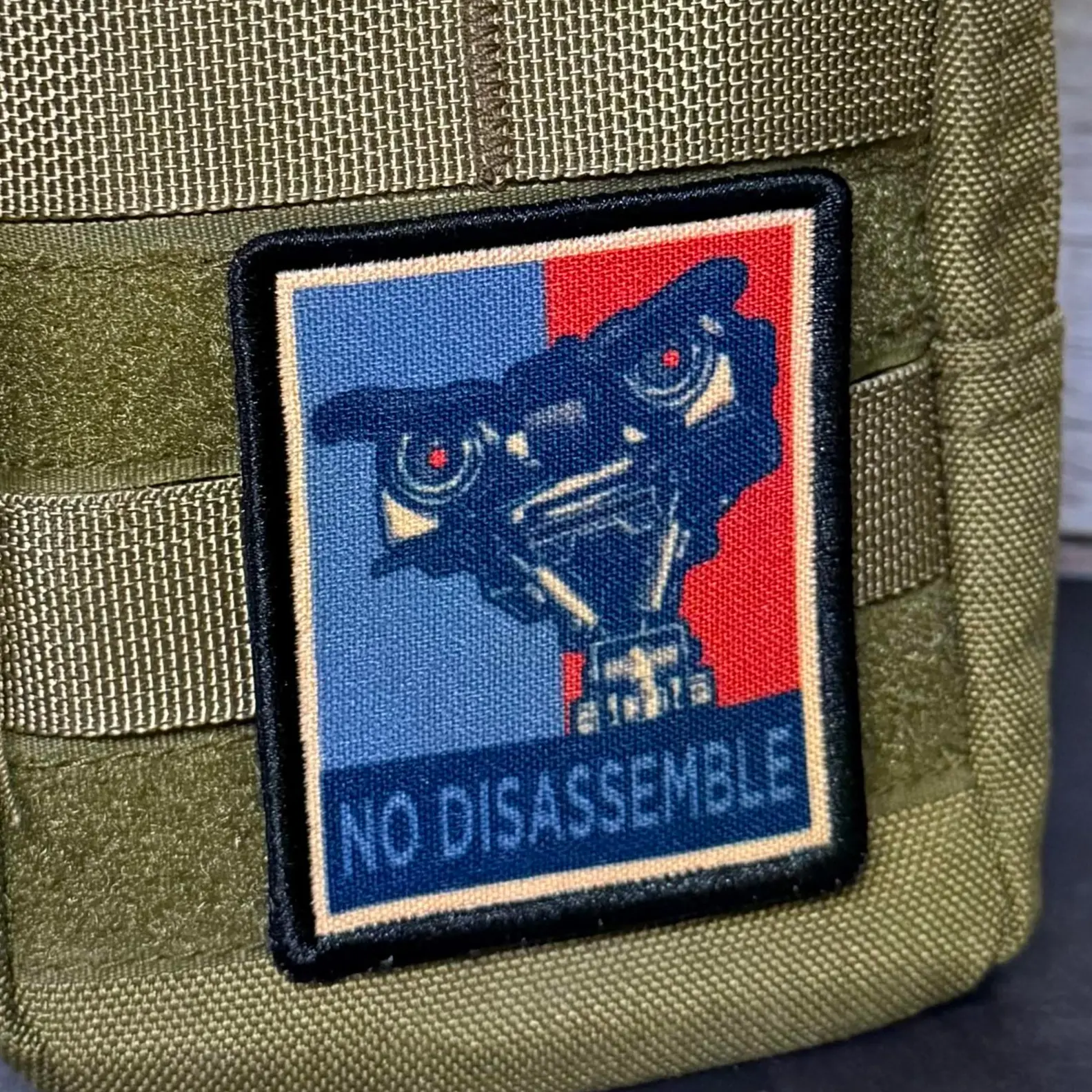 No Disassemble Printed Morale Patch - 3 Inch X 2 Inch, Hook & Loop Back, Bold Humor, Durable Print, Iron-on or Sew-on, Perfect for Hats & Jackets