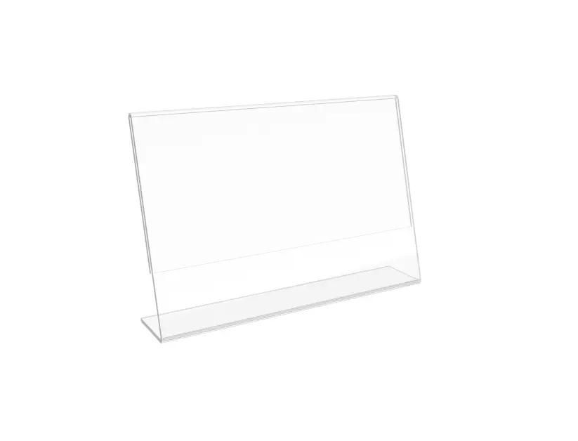 FixtureDisplays® 12PK 6 x 4" Clear Acrylic Sign Holder with Slant Back Design Landscape , Horizontal Picture Frame 19780-6X4-12PK-NF