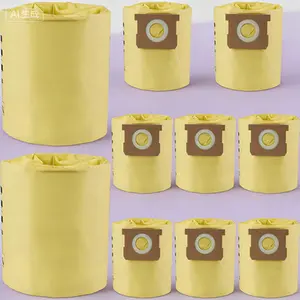Double Layer High Efficiency Replacement Filter Bags, 10 Pack for 4 Gallon Wet Dry Vacuums, Compatible with Shop-Vac Type D Models 91964 9196400 9196433, Durable Reusable Vacuum Bags
