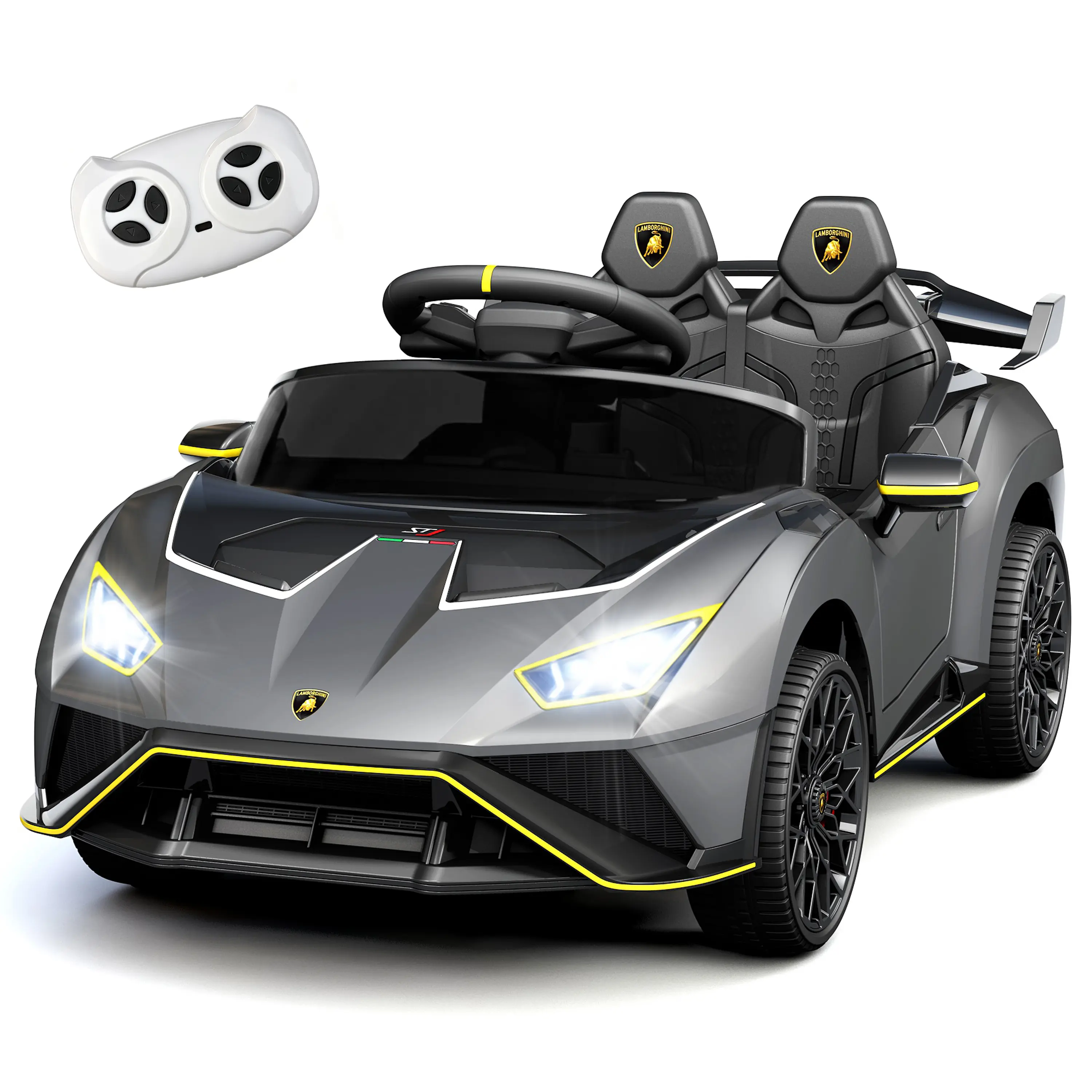 Licensed Lamborghini Huracan STJ 12V Kids Ride On Electric Car w/Parents Control,2wd,Rear-Wheel Suspension,Music,Bluetooth,Power Display,Soft Start,Immersive Driving Experience For Toddler aged 1-3.,familyfun