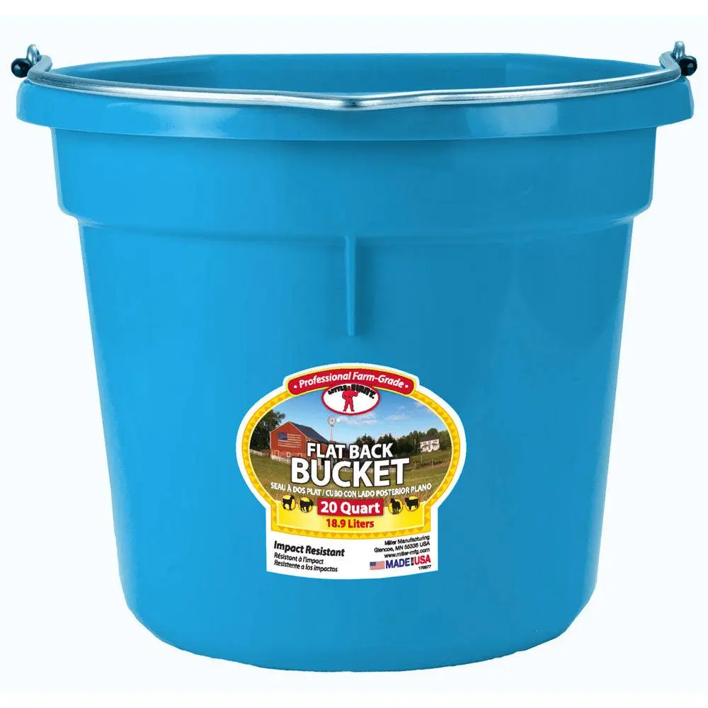 Little Giant All Purpose Heavy Duty Flat Back 20 Quart Plastic Bucket, Teal Little Giant All Purpose Heavy Duty Flat Back 20 Quart Plastic Bucket, Teal