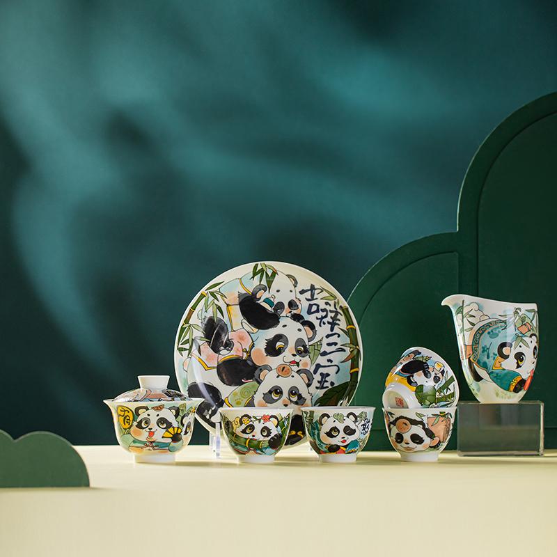 T05. Designer Collection Hand-Painted Panda Tea Cup Set – Premium Gift Set