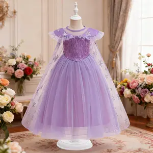 1635 Girls New Fairy Tale Ice Dress Blue Gradient Glitter Mesh Princess Dress Dance Performance Children's Party Dress For Role Play Party