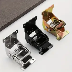 2pcs Foldable Bracket Self-Lock Hinge Hardware With Screws Lock Extension Support For Table Leg, Bed Leg, Workbench, Black