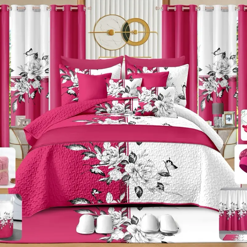 King Luxury Bedsheet Set - 30 Pieces with Floral Design, Includes Sheets, Pillowcases, and More for a Comfortable Sleep Experience