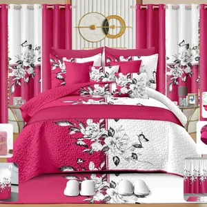 King Luxury Bedsheet Set - 30 Pieces with Floral Design, Includes Sheets, Pillowcases, and More for a Comfortable Sleep Experience
