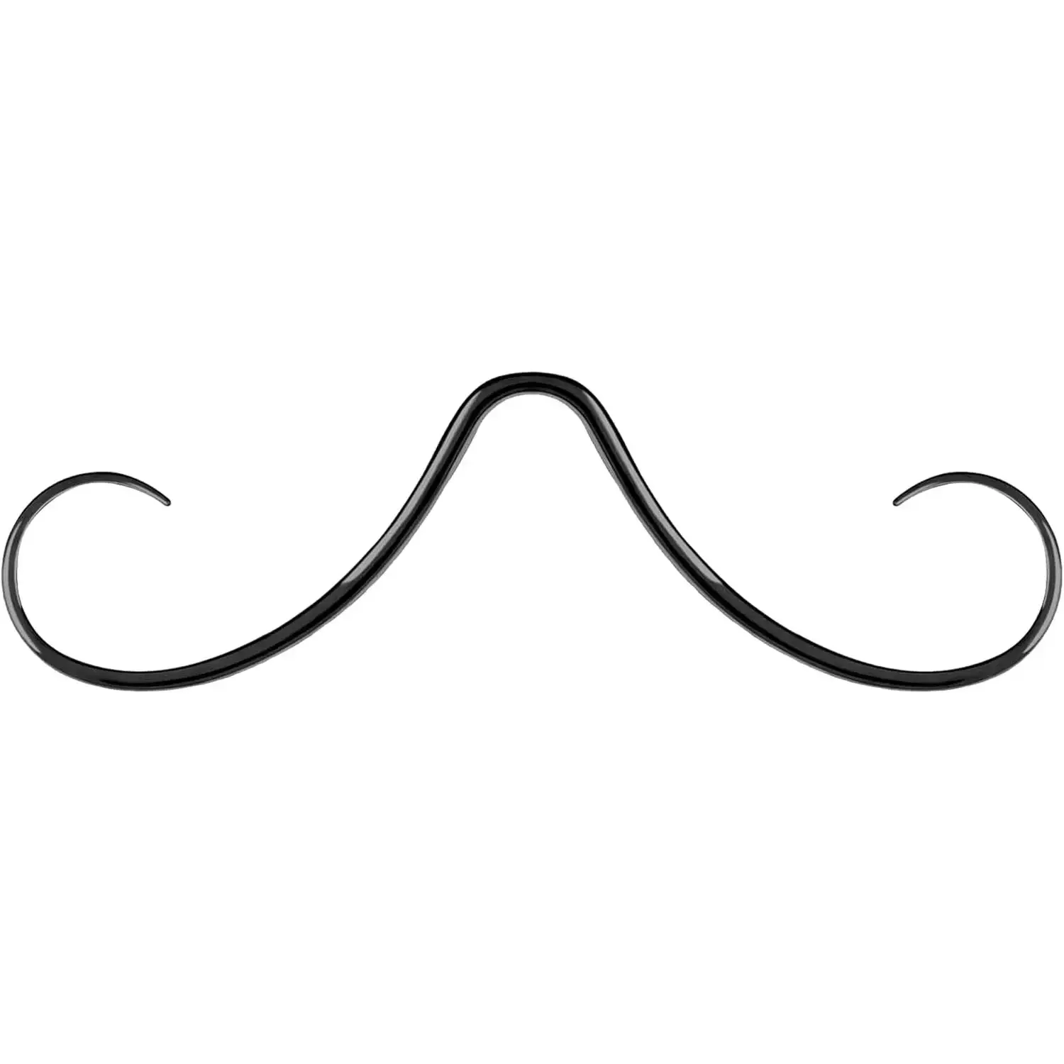 G23 Titanium Septum Ring, 16G Funny Mustache Nose Piercing, Quirky Body Jewelry, Birthday or Halloween Gift for Family & Friends, 2.45 Inches, 1.2Mm, Christmas, Party Wear, 16G-Black, Corrosion Resistant, Unisex, Fun And Quirky, Funky, Corrosion-Free, Hig